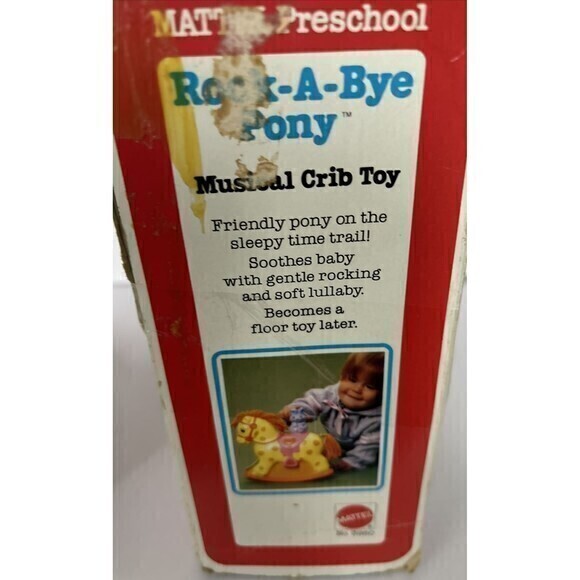 Vintage 1979 Mattel Preschool Rock-A-Bye Pony Musical Crib‎ Toy New - Picture 3 of 5